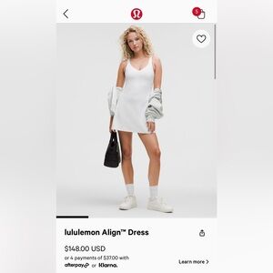 Lululemon Align Dress, white size 20